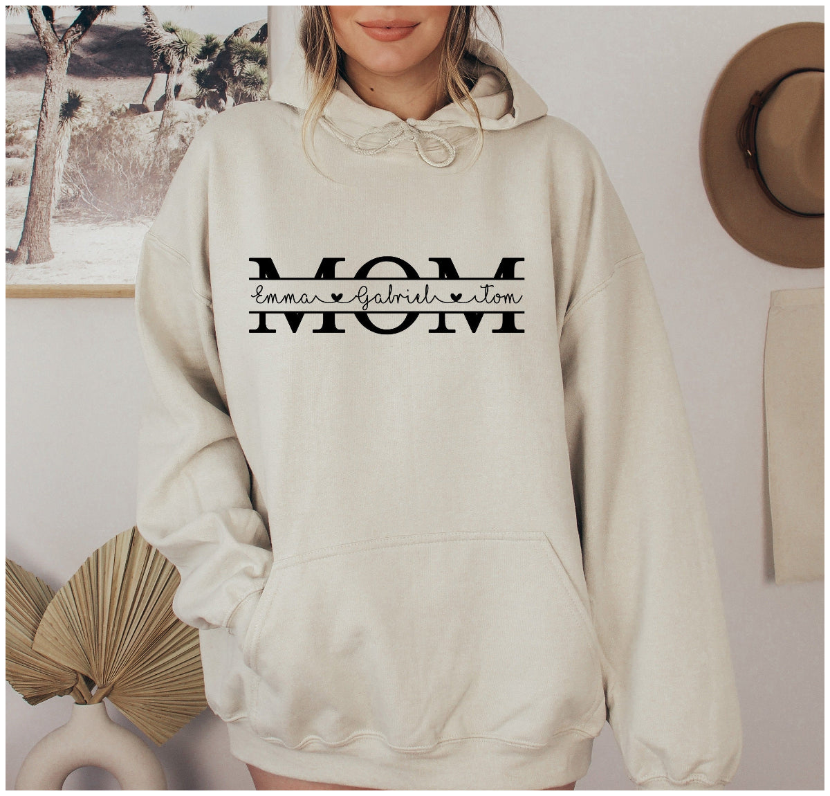 Custom Mama Print Hoodie, Mom Hoodie With Kids Names, Mother's Day Gift