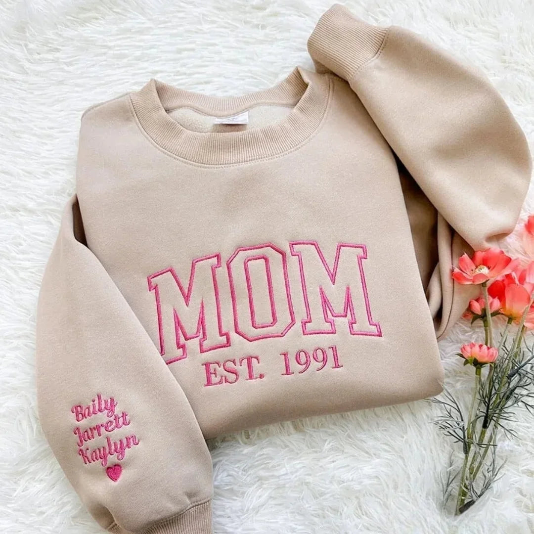 Custom Embroidered Comfort Colors Grandma and Grandpa Sweatshirt, Gift for Grandma/Grandpa