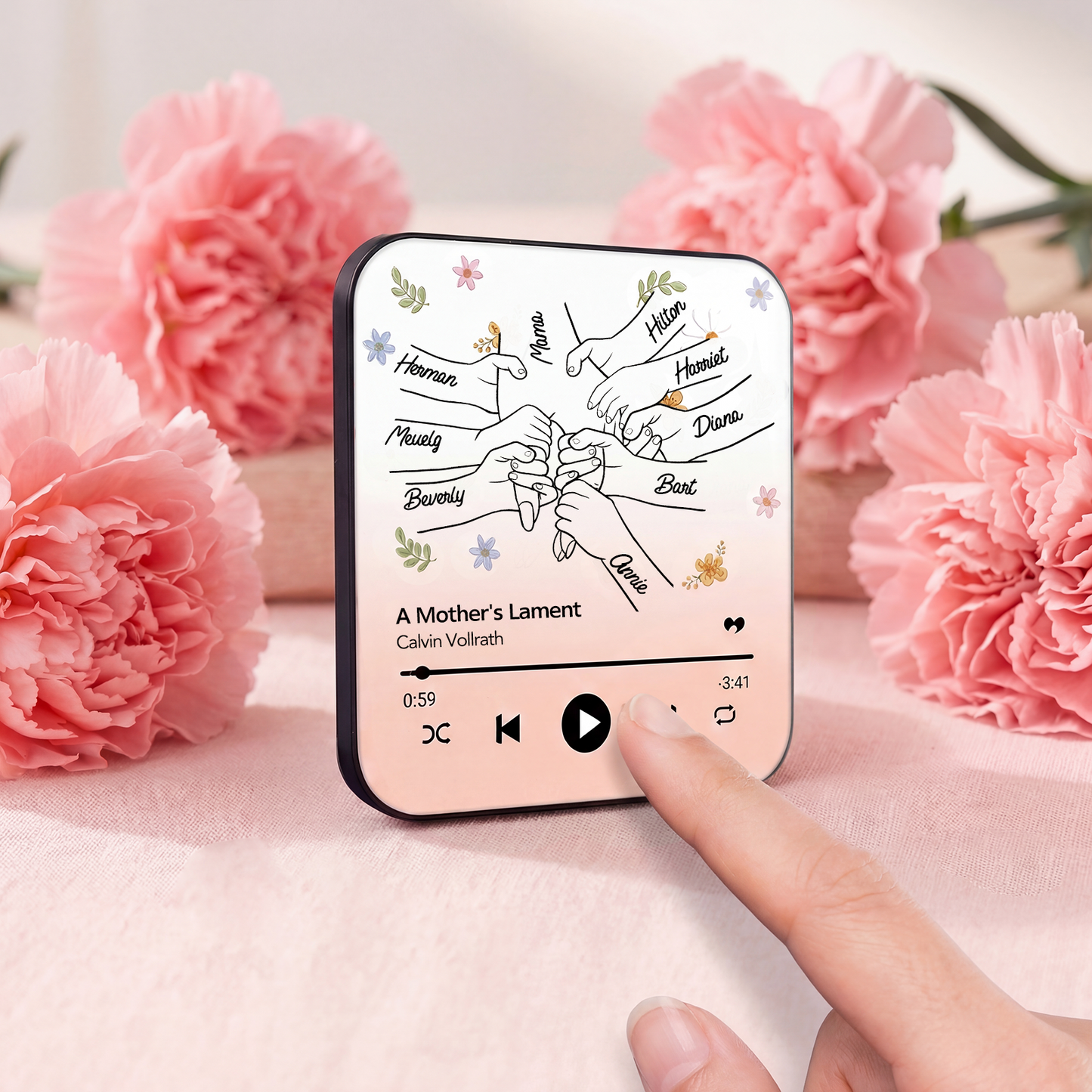 Personalised Hand-in-Hand Music Fridge Magnet | Mother's Day Gifts