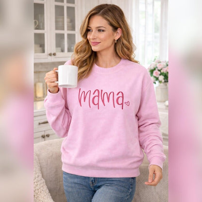 Custom Mama Heart Embroidered Sweatshirt | Mother's Day Gifts