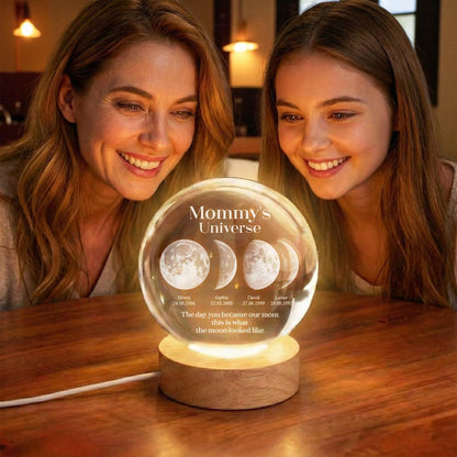 Personalized Mommy's Universe Crystal Ball Night Light | Mother's Day Gift