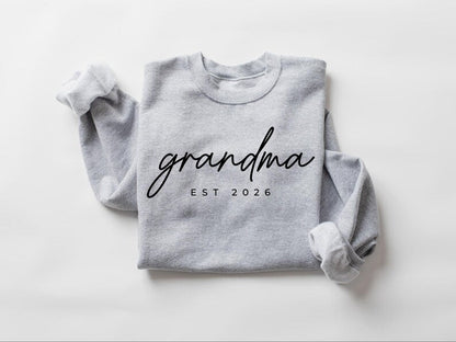 Personalized Grandma Est Heat Transfer Print Sweatshirt | Gift for Grandmother