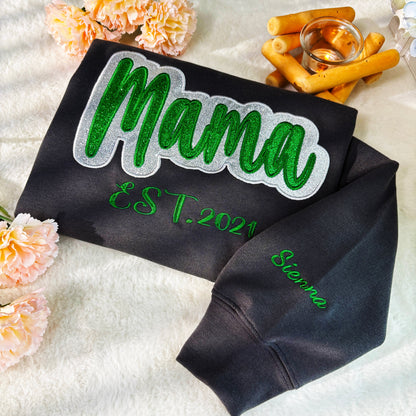 Custom Glitter Mama/Grandma Applique Sweatshirt /Hoodie | Mother's Day Gifts for Mom