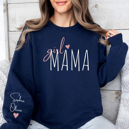 Personalized Girl Mama Sweatshirt, Custom Mom Of Girls Hoodie
