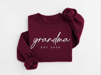 Personalized Grandma Est Heat Transfer Print Sweatshirt | Gift for Grandmother