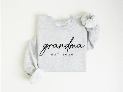 Personalized Grandma Est Heat Transfer Print Sweatshirt | Gift for Grandmother