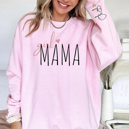 Personalized Girl Mama Sweatshirt, Custom Mom Of Girls Hoodie