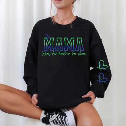 Wear Your Heart on Your Sleeve – Personalized Split Mama Sweatshirt with Kids’ Names | for Mom Mother's Day Gift