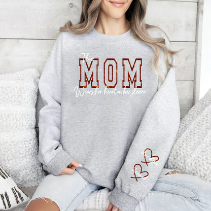 Wear Your Heart on Your Sleeve – Personalized Glitter Mama Sweatshirt with Kids’ Names | for Mom Mother's Day Gift