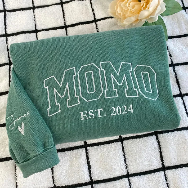 Custom Embroidered Comfort Colors Grandma and Grandpa Sweatshirt, Gift for Grandma/Grandpa