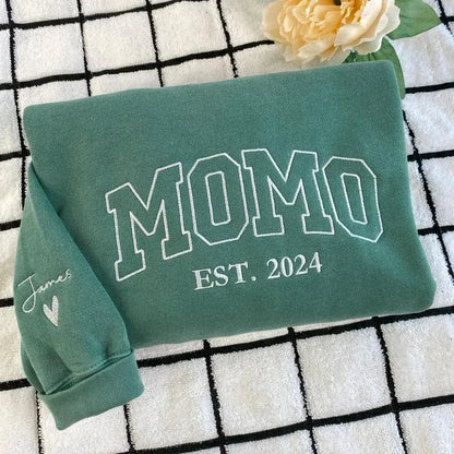 Custom Embroidered Comfort Colors Grandma and Grandpa Sweatshirt, Gift for Grandma/Grandpa