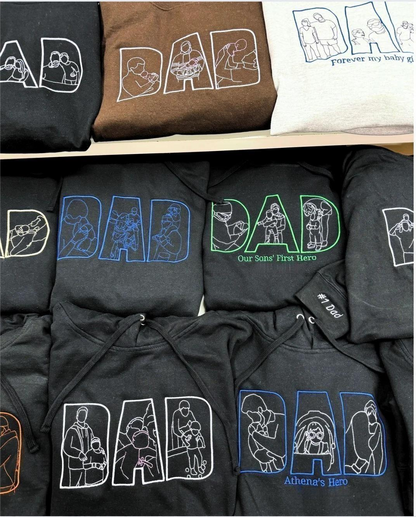 Custom Papa,Dad Ever -Embroidered Sweatshirt For Father's Day - Gifts for Dad, Papa, Daddy and Grandpa