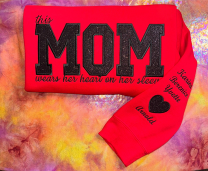 Custom Mama Sequin Embroidered Sweatshirt with Kids' Names | Mother's Day Gift