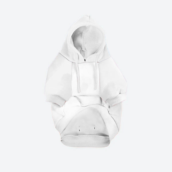 Gray White-Cozy Paws Solid Color Dogs Hoodie