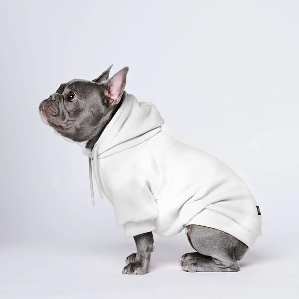 Gray White-Cozy Paws Solid Color Dogs Hoodie