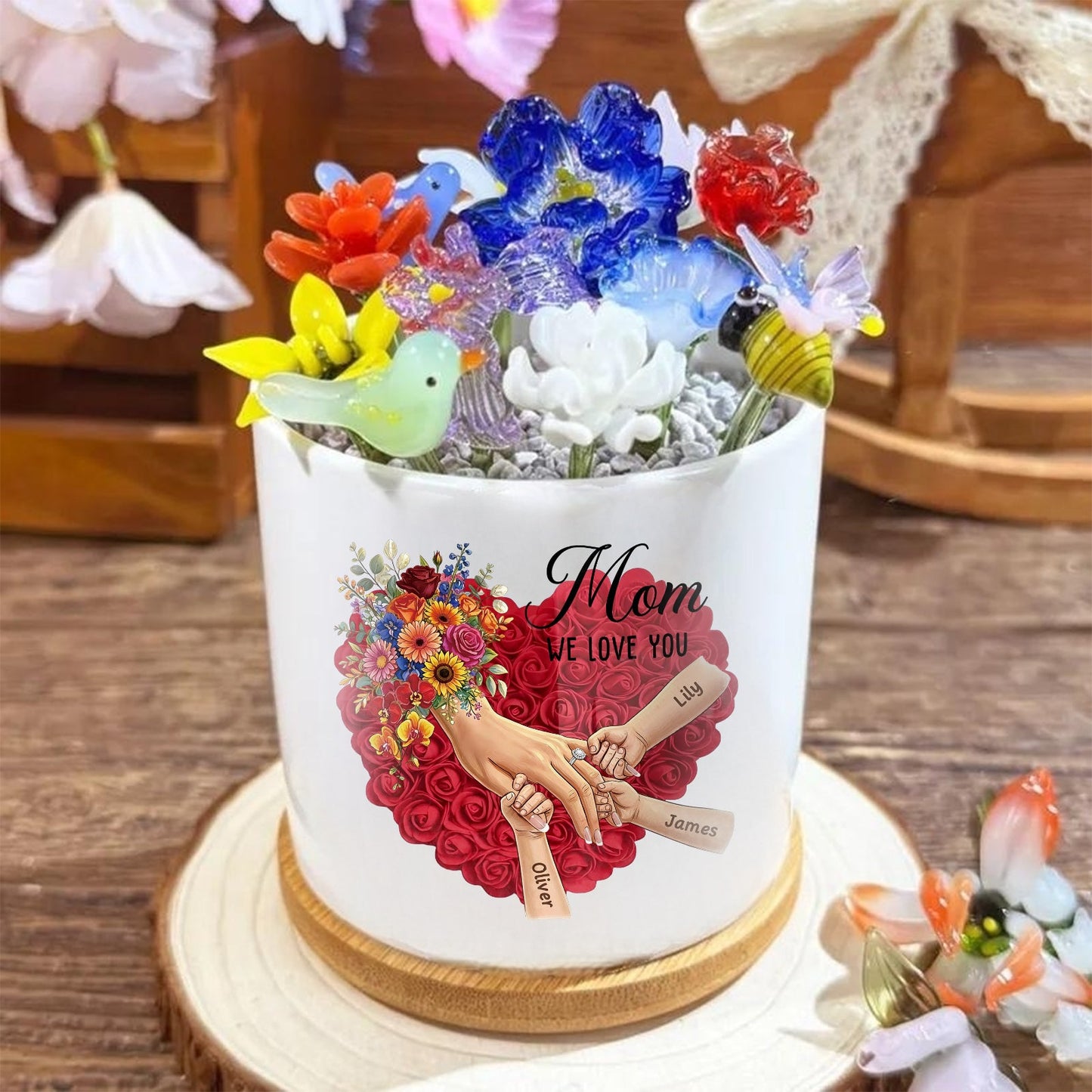 Personalized Plant Pot-Personalized Mom Holding Hands|Best Mother's Day Gift– Timeless Gift for Every Home