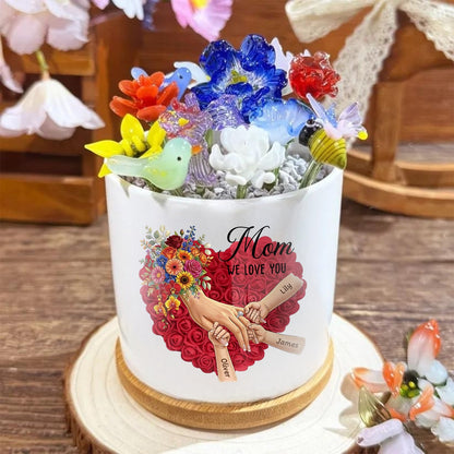 Personalized Large Plant Pot-Personalized Mom Holding Hands|Best Mother's Day Gift– Timeless Gift for Every Home
