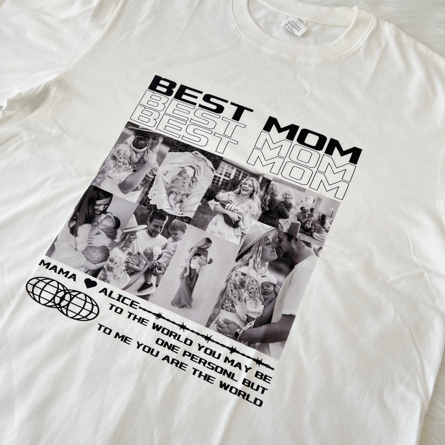 Mother's Day Unique Custom Photo Vintage T-shirt,Hoodie Gift For Mom