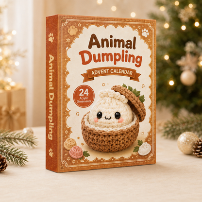 Animal Dumpling Advent Calendar 2026 - 24-Day Festive Countdown, Acrylic Charms Blind Box - Gift For Crochet Lovers