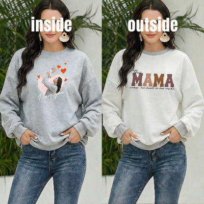 Wear Your Heart on the Inside – Custom Mama Reversible Sweatshirt |Mother's Day Gift