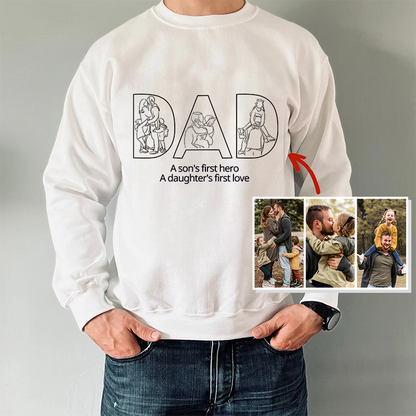 Custom Papa,Dad Ever -Embroidered Sweatshirt For Father's Day - Gifts for Dad, Papa, Daddy and Grandpa
