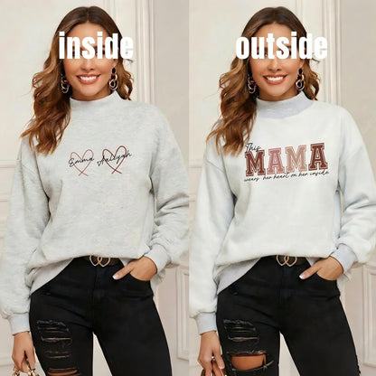 Wear Your Heart on the Inside – Custom Mama Reversible Sweatshirt |Mother's Day Gift