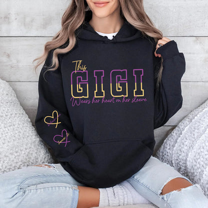 Wear Your Heart on Your Sleeve – Personalized Split Mama Sweatshirt with Kids’ Names | for Mom Mother's Day Gift