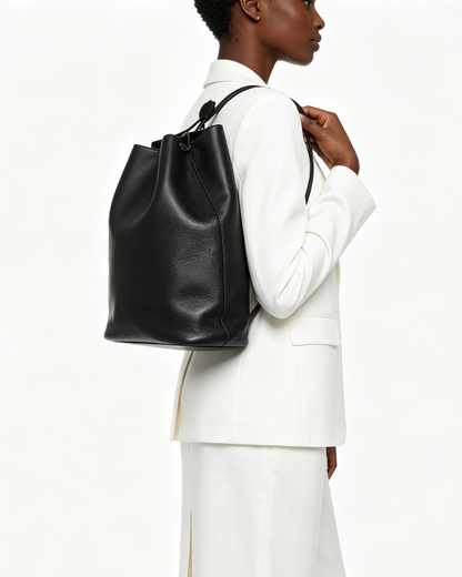 Grained Calfskin Joe Backpack Black