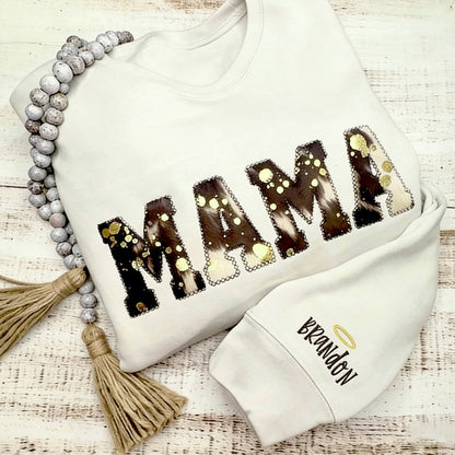 Custom Embroidered Cow Print MAMA Sweatshirt |  Mother’s Day Gift