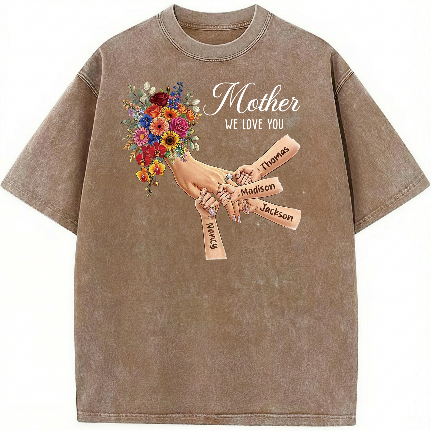 Custom Mommy Holding Hands Vintage Washed Sweatshirt | Mother's Day Gift
