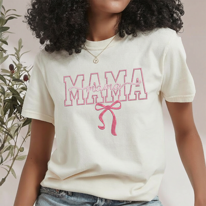 Custom "MAMA" Embroidered Sweatshirt with Ribbon Bow | Mother's Day Gifts