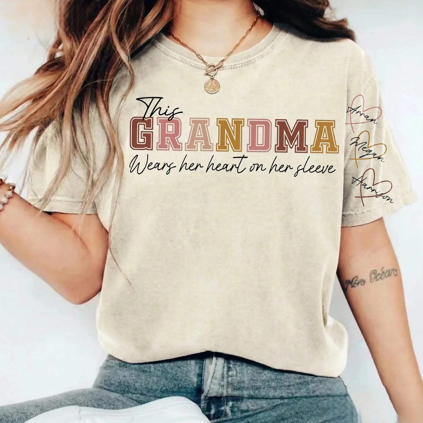 Wear Your Heart on Your Sleeve – Personalized Mama Washed Sweatshirt with Kids’ Names