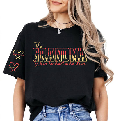 Wear Your Heart on Your Sleeve – Personalized Split Mama Sweatshirt with Kids’ Names | for Mom Mother's Day Gift