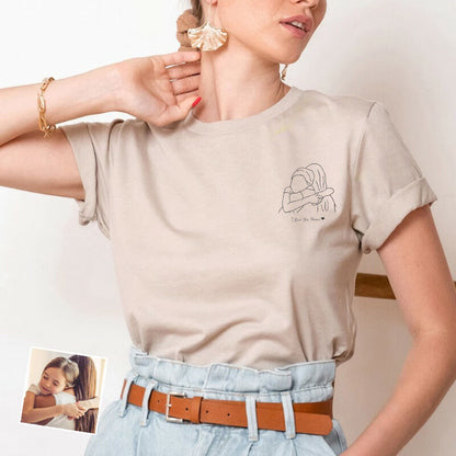 Personalized Mama T-shirt with Custom Picture and Message for Dear Mom