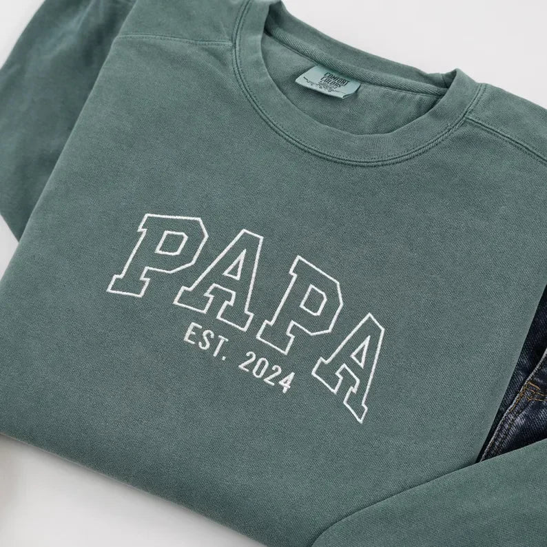 Custom Embroidered Comfort Colors Grandma and Grandpa Sweatshirt, Gift for Grandma/Grandpa