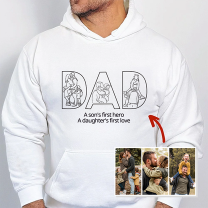 Custom Papa,Dad Ever -Embroidered Sweatshirt For Father's Day - Gifts for Dad, Papa, Daddy and Grandpa