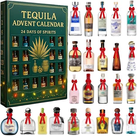 2026 Tequila Advent Calendar 24 Days Of Festive Surprises Mexican Inspired Holiday Countdown Gift 2d Acrylic Collectible Display Decor