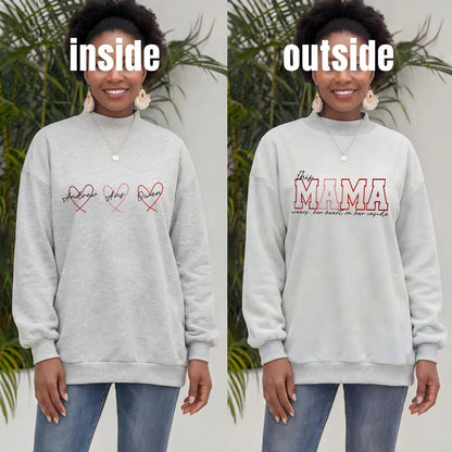 Wear Your Heart on the Inside – Custom Mama Reversible Sweatshirt |Mother's Day Gift
