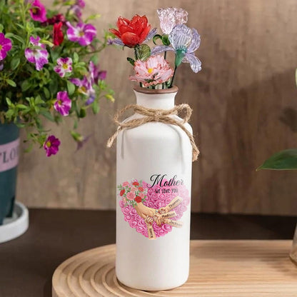 Personalized "Carnation" Vase-Personalized Mother Holding Hands|Best Mother's Day Gift– Timeless Gift for Every Home
