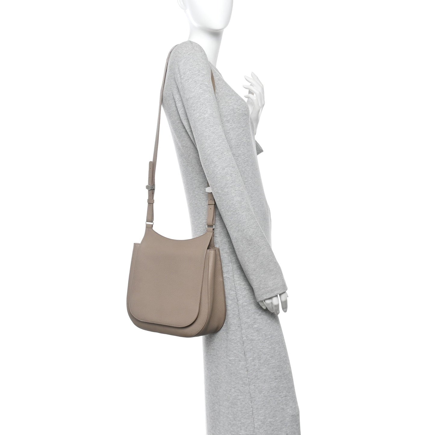 Grained Calfskin Hunting Bag II Stone