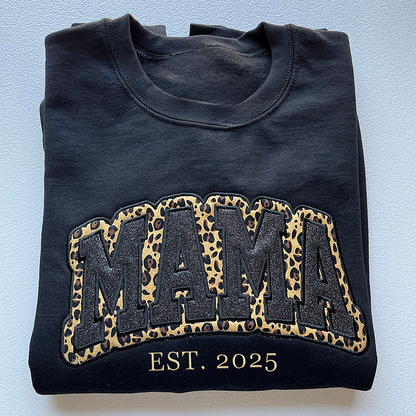 Custom Leopard Glitter Embroidered Sweatshirt/Hoodie | Gift For MAMA