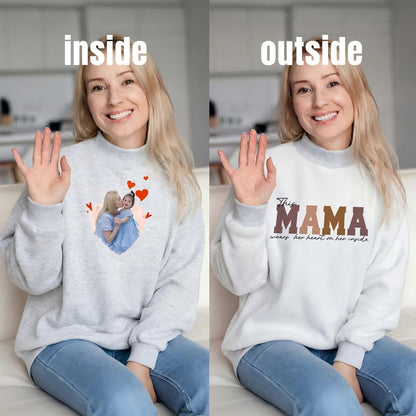 Wear Your Heart on the Inside – Custom Mama Reversible Sweatshirt |Mother's Day Gift