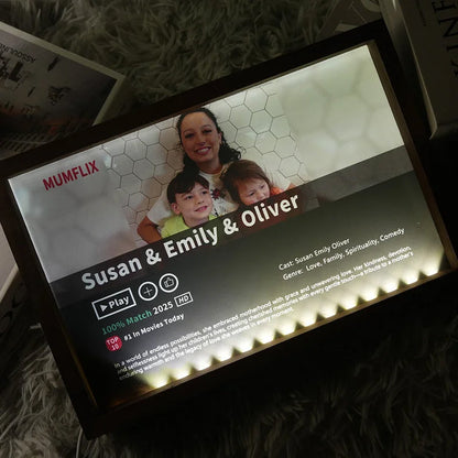 🎬 MOM/MUMFLIX Personalized Mother’s Day Photo Light Frame