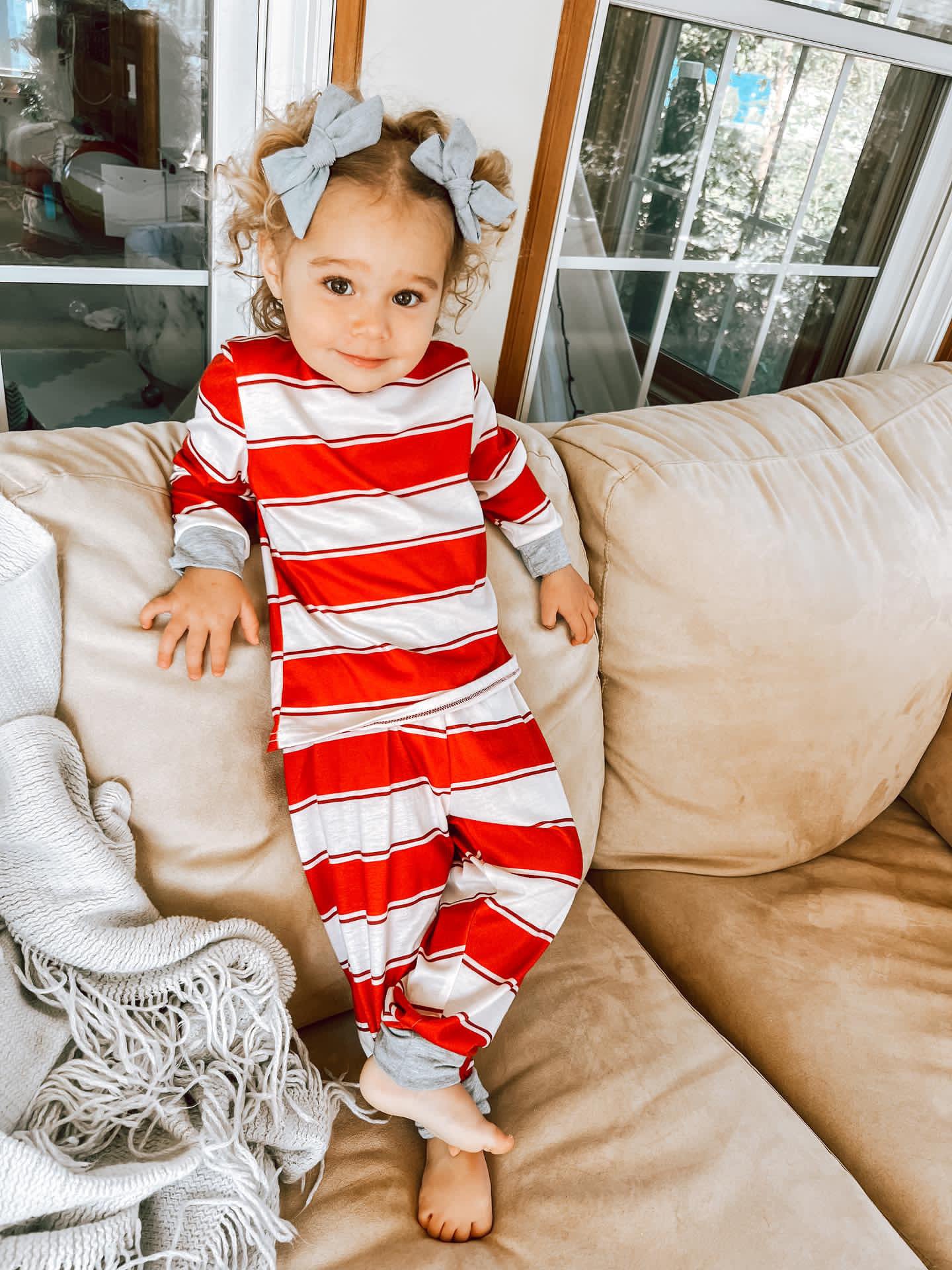 Pleasure Stripe-Family Matching Christmas Pajamas