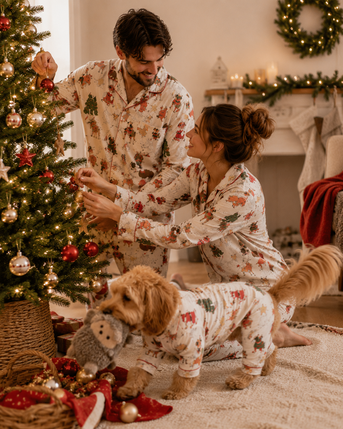 Holiday Pawprints -Family Matching Christmas Pajamas