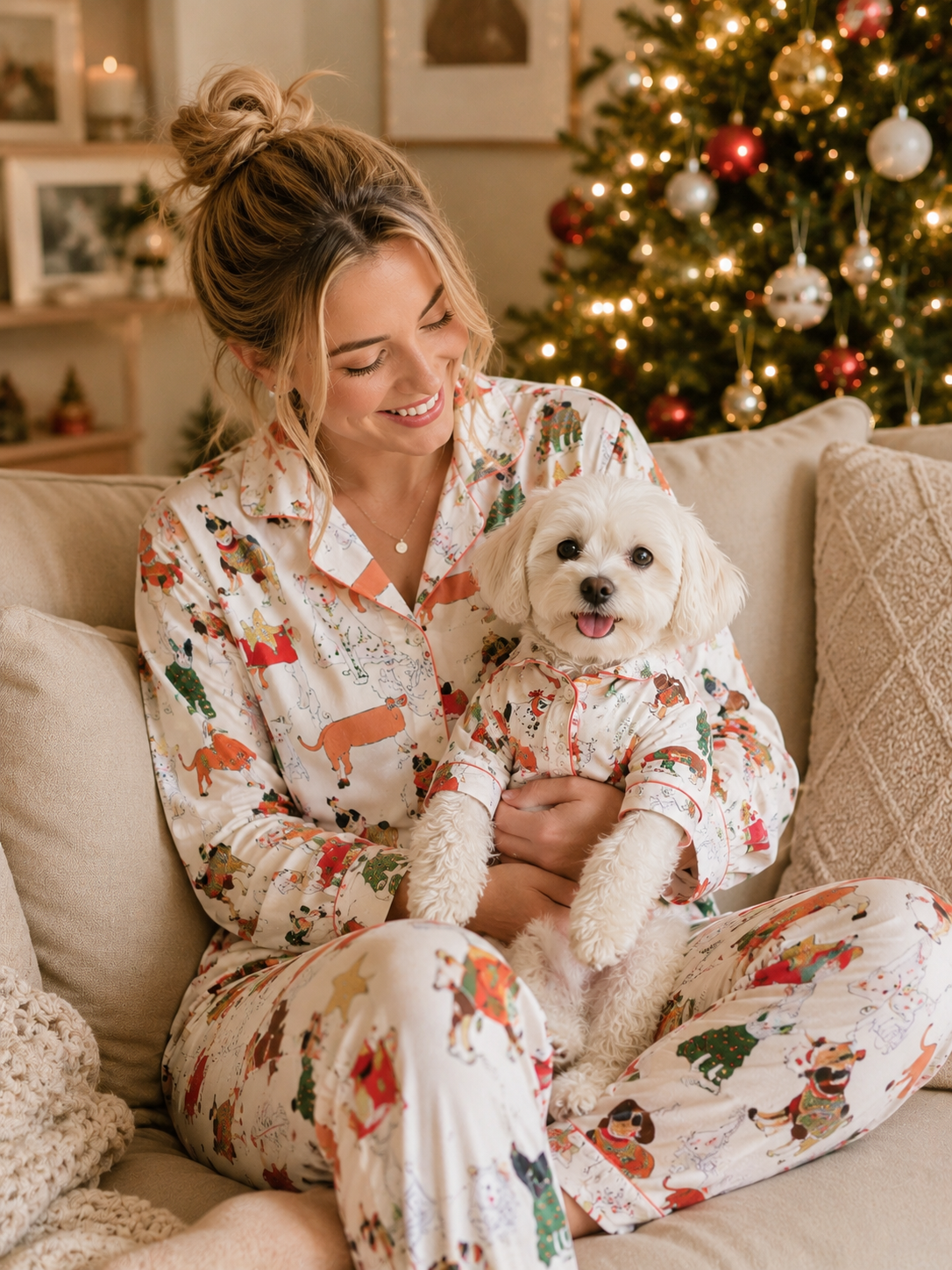 Holiday Pawprints -Family Matching Christmas Pajamas