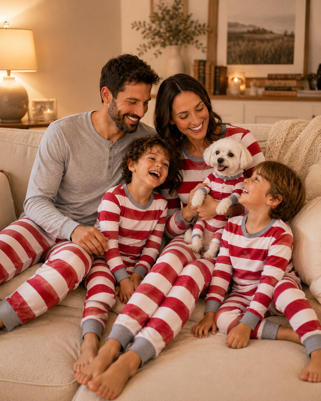 Sweet Holiday Stripes-Family Matching Christmas Pajamas