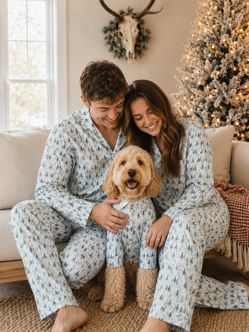 Piney Nights-Family Matching Christmas Cardigan Pajamas