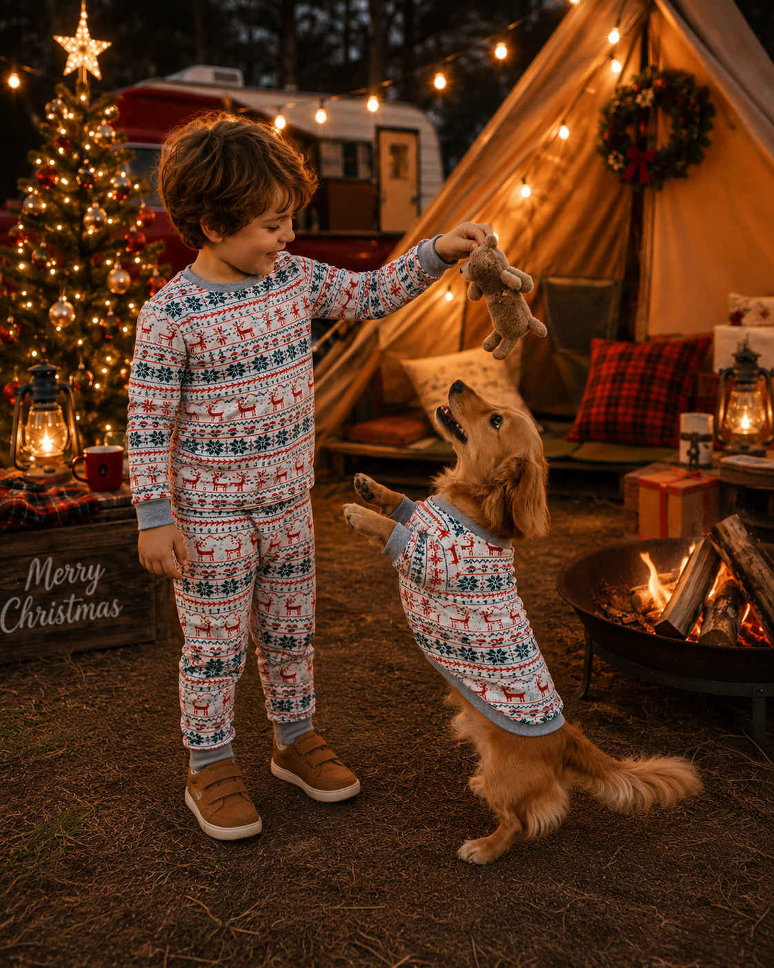 Frosted Snowflakes-Family Matching Christmas Pajamas