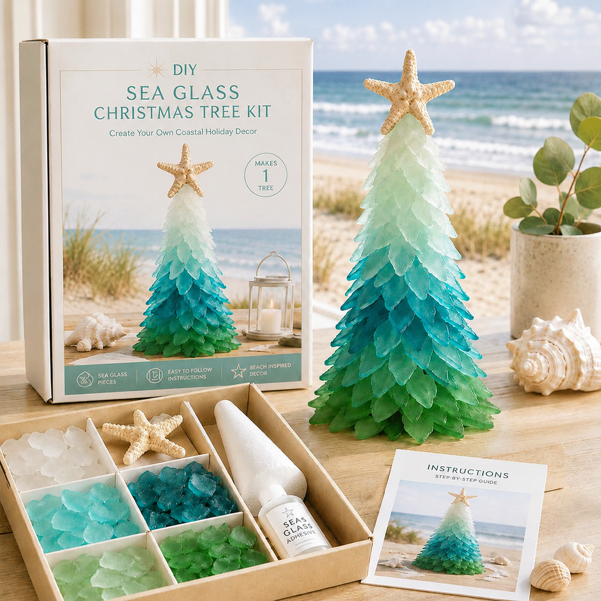 DIY Sea Glass Christmas Tree Kit